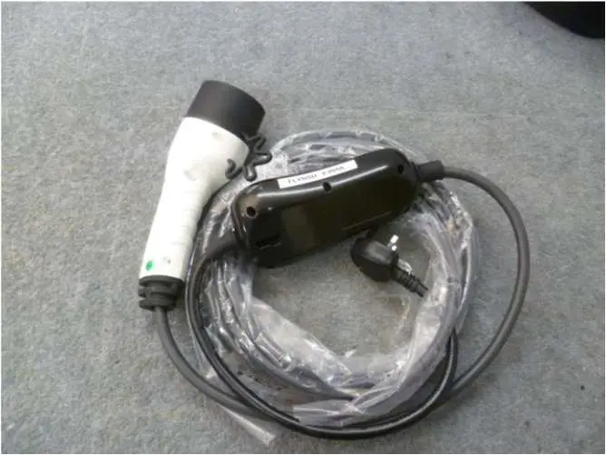 Photo from the official notice: Flynsu Electric Vehicle Portable Charger sold via Amazon — burns & electric shock risk