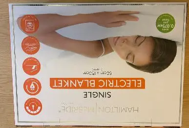 Photo from the official notice: Hamilton McBride Single, Double and King Size Electric Blankets — fire risk