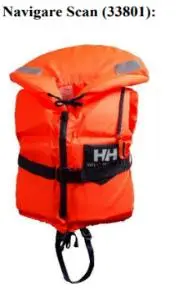 Photo from the official notice: Helly Hansen AS Life Jackets — drowning risk