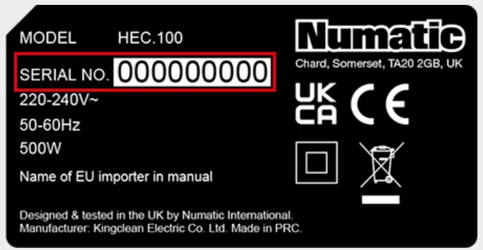 Photo from the official notice: Henry Quick Corded Vacuum — electric shock risk