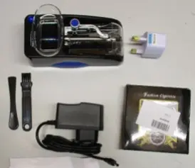 Photo from the official notice: Horns Bee Electric Cigarette Rolling Machine — fire & electric shock risk