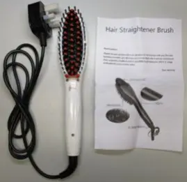 Photo from the official notice: Langoa Fashion Automatic Hair Straightener Brush — electric shock risk
