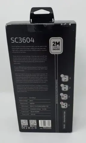 Photo from the official notice: LDNIO 3-Plug, 6-USB Extension Lead sold via Fruugo — electric shock risk