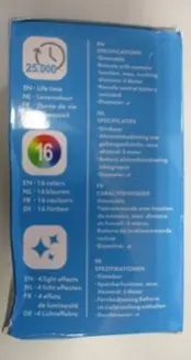 Photo from the official notice: LED RGB+W Bulb with Remote Control — electric shock risk
