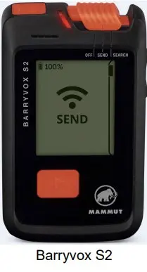 Photo from the official notice: Mammut Barryvox 2 and Barryvox S2 Avalanche Transceivers — entrapment risk