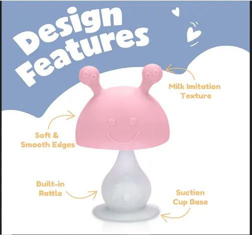 Photo from the official notice: Mushroom Teether sold via Amazon — suffocation risk