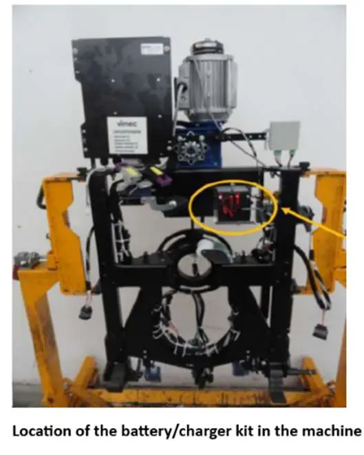 Photo from the official notice: Optional Battery/Charger Kit for Vimec Stairlift Models V64 and S10 — fire risk
