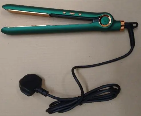 Photo from the official notice: Professional LCD Display Hair Straightener sold via eBay — electric shock risk