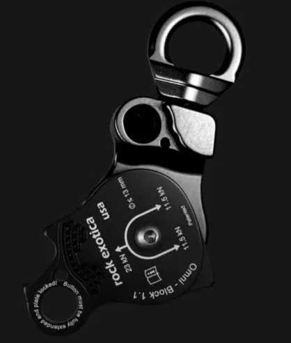 Photo from the official notice: Rock Exotica Omni Block 1.1 Aluminium Swivel Pulley — falls risk