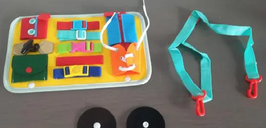 Photo from the official notice: School Bus Busy Board sold via Wish — choking & strangulation risk