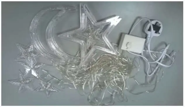 Photo from the official notice: Star shaped LED lighting chain sold via eBay — electric shock risk