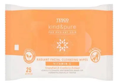 Photo from the official notice: Tesco Kind & Pure Facial Cleansing Wipes — microbiological risk