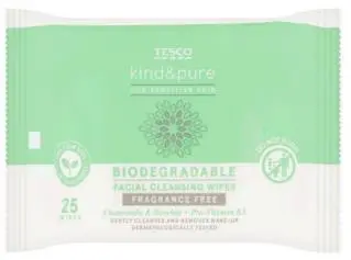 Photo from the official notice: Tesco Kind & Pure Facial Cleansing Wipes — microbiological risk