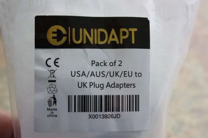 Photo from the official notice: Unidapt USA/AUS/UK/EU to UK Travel Adapter — electric shock risk