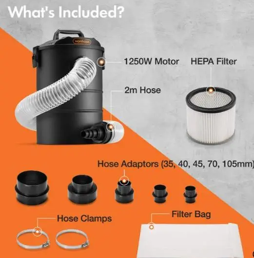 Photo from the official notice: VonHaus 50L Dust Collector — fire risk