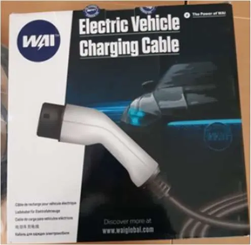Photo from the official notice: WAI EVCUK216WC Type 2 Female to UK Plug, Electric Vehicle Charging Cable — fire risk