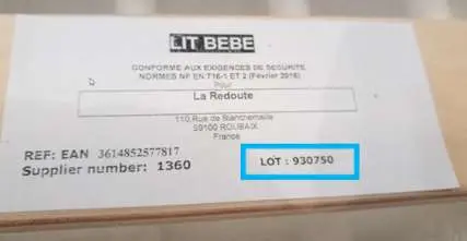 Photo from the official notice: Willox Baby Cot — injuries risk