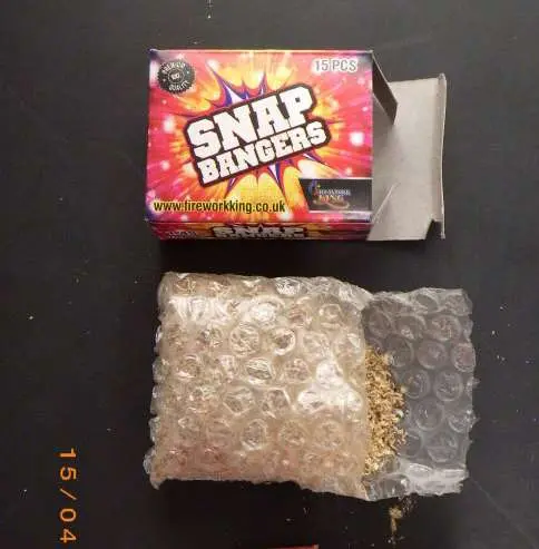 Photo from the official notice: Snap Bangers — burns risk