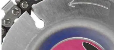 Photo from the official notice: 2pcs 4 Inch Grinder Chain Disc — injuries risk