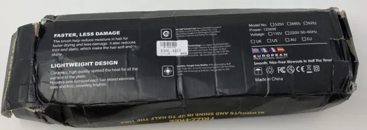Photo from the official notice: 3-in-1 Hot Air Brush sold via Wish — electric shock risk