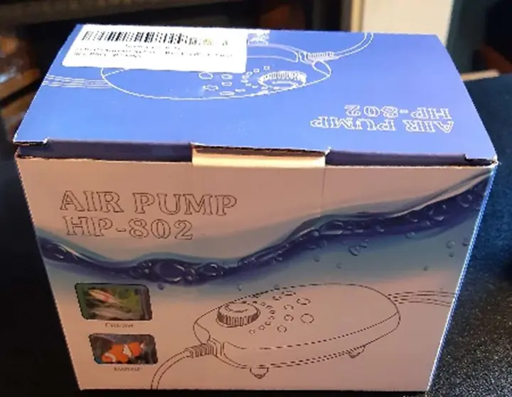 Photo from the official notice: Air Pump for Aquarium HP-802 — electric shock risk