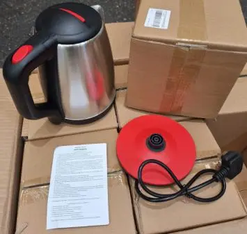 Photo from the official notice: Black and Red Electric Kettle — fire risk
