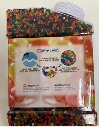 Photo from the official notice: Chimoo Water Beads 50000pcs sold via Amazon — suffocation risk