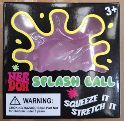 Photo from the official notice: Counterfeit Needoh Splash Ball — chemical risk