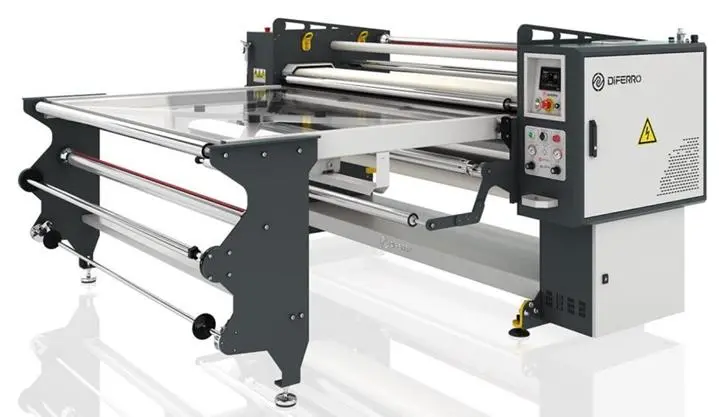 Photo from the official notice: Diferro Calenders - Sublimation Calender Presses – All Models featuring a sealed oil-filled heated drum – Incl — fire risk