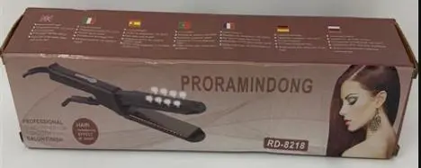 Photo from the official notice: Flat Iron Hair Straightener RD-216 sold via eBay — electric shock risk