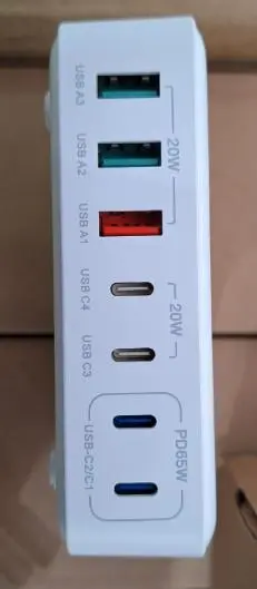 Photo from the official notice: GaN 7 Port Fast Charger System sold via Amazon — fire risk
