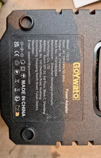 Photo from the official notice: Goywato Cordless Impact Driver sold via Amazon — fire & electric shock risk