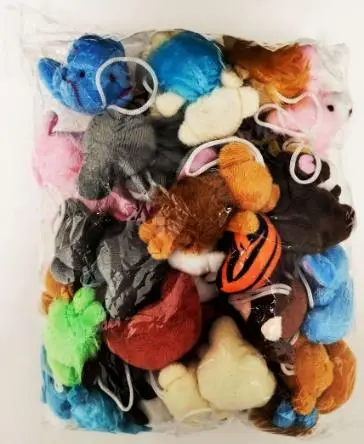 Photo from the official notice: Haconba 124-Pack Mixed Animal Mini Plush Toys sold via Amazon — choking risk