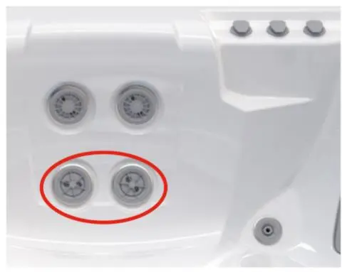 Photo from the official notice: Highlife Collection Spas 6-fin Rotary Jet in a Spa — drowning risk