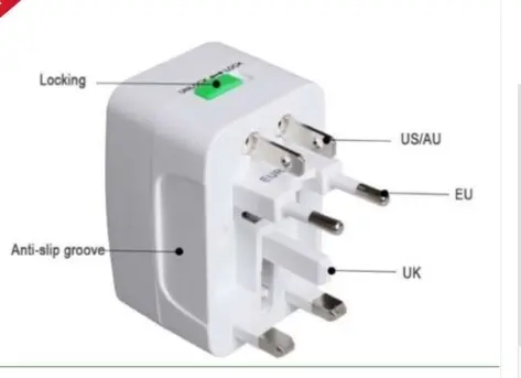 Photo from the official notice: Insten All In One International Travel Adaptor — electric shock risk