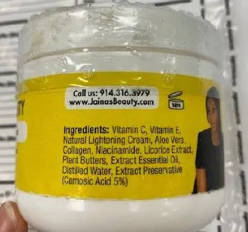 Photo from the official notice: Jaina Beauty Lightening Face Cream — chemical risk