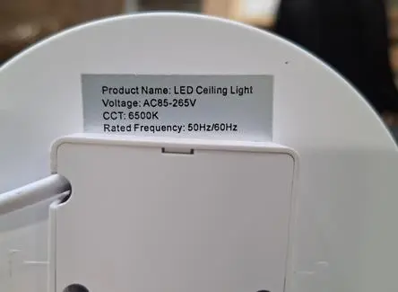Photo from the official notice: Jiangmen Hanma Optoelectronics Co., Ltd. LED Ceiling Light — electric shock risk
