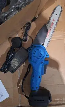 Photo from the official notice: Jusfit Electric Chainsaw sold via eBay — fire risk