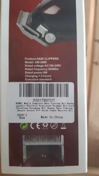 Photo from the official notice: Kemei KM-2600 Hair Clippers — electric shock risk