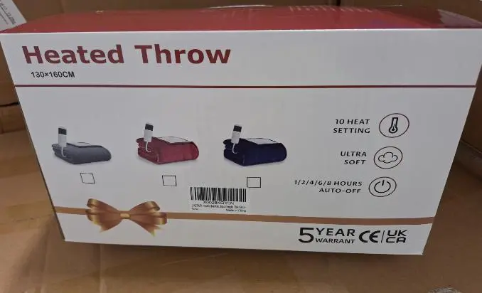 Photo from the official notice: L'Agraty Electric Blanket sold via Amazon — fire risk