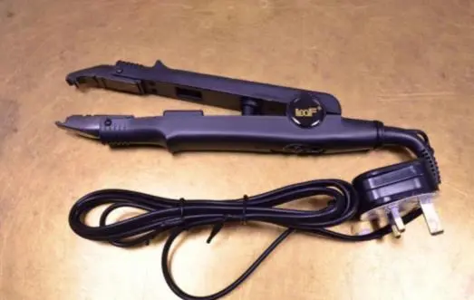 Photo from the official notice: Loof Hair Extension Iron sold via Amazon — fire risk