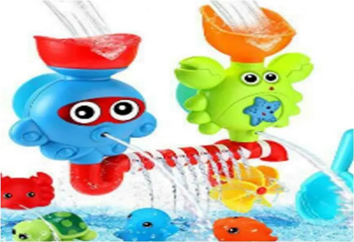 Photo from the official notice: Luclay bathtub Toys for 1, 2, 3, 4 + Year Olds Boys Girls Gift Set sold via eBay — suffocation risk