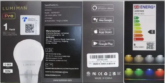 Photo from the official notice: Lumiman Pro LED Bulb — electric shock risk