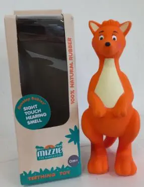 Photo from the official notice: Large Mizzie the Kangaroo Natural Teething Toy (2302-0133 and 2409-0004) — suffocation risk