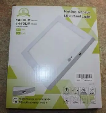 Photo from the official notice: Motion Sensor LED Panel Light sold via Amazon — electric shock risk