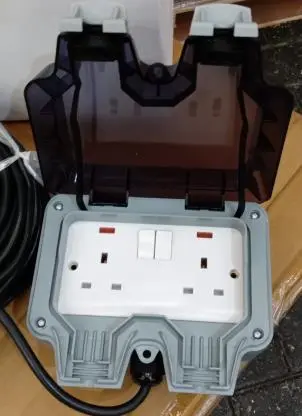 Photo from the official notice: Outdoor Sockets & Extension Lead sold via eBay — fire risk