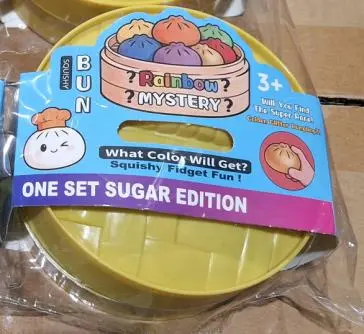 Photo from the official notice: Pipihome Rainbow Mystery Squishy Bun sold via Amazon — chemical risk