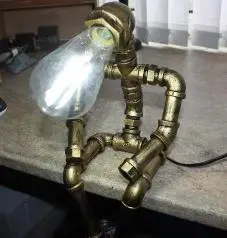 Photo from the official notice: Plumbing Effect Sitting Person Portable Lamp — electric shock risk