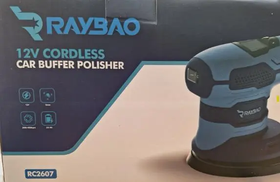 Photo from the official notice: Raybao 12V Cordless Car Buffer and Polisher sold via Amazon — fire risk