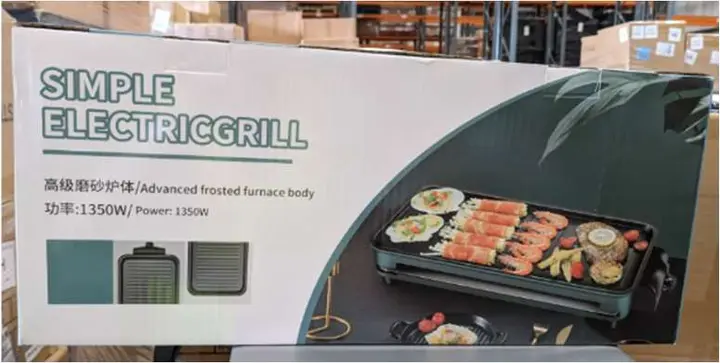 Photo from the official notice: Simple Electric Grill, DKS-301 — fire risk